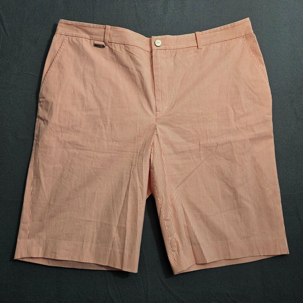 Lauren Ralph Lauren Active Bermuda Shorts Women 16 Orange Striped 11" Inseam